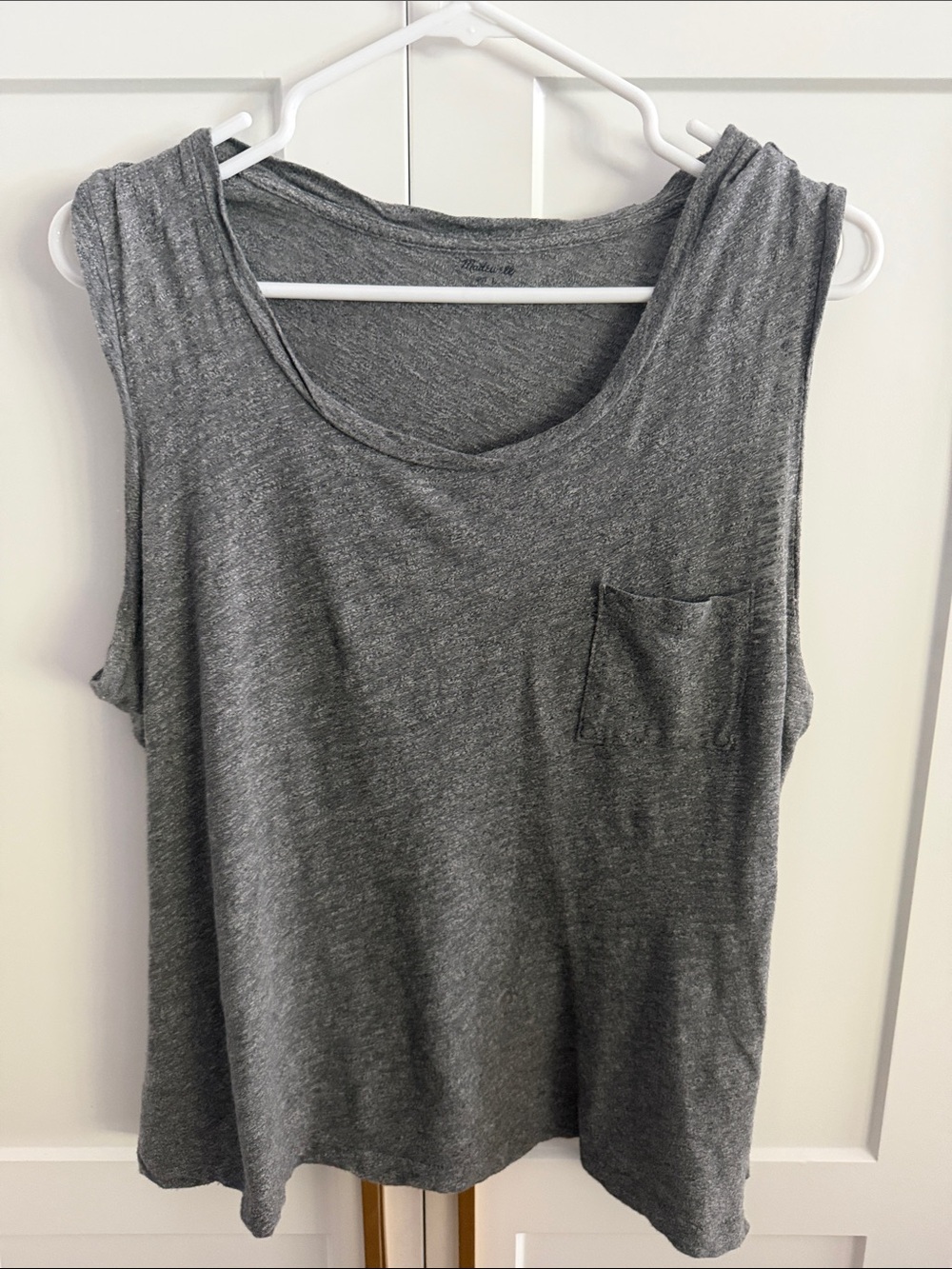Madewell Charcoal Gray Sleeveless Pocket Tank